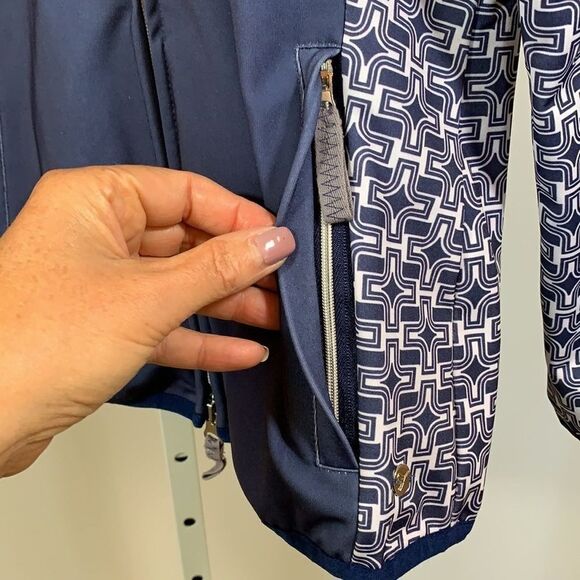 GIRLS GOLF Women’s ‘Golf Star’ Sequin Detail Zip Up Jacket Blue Size Small - Picture 6 of 10